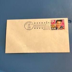 Vintage 1993 Carthage, Tennessee inauguration envelope with Elvis Presley stamp